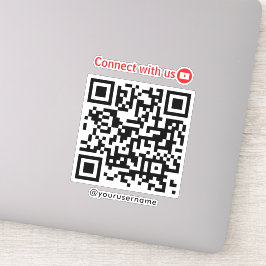 YouTube Connect Met Ons QR Code Wit Sticker