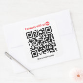 YouTube Connect Met Ons QR Code Wit Vierkante Sticker (Envelop)