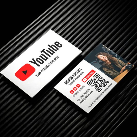 YOUTUBE CREATOR PODCASTER ABONNEREN QRCODE FOTO VISITEKAARTJE