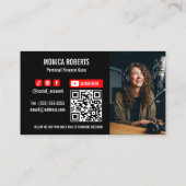 YOUTUBE CREATOR PODCASTER ABONNEREN QRCODE FOTO VISITEKAARTJE (Achterkant)