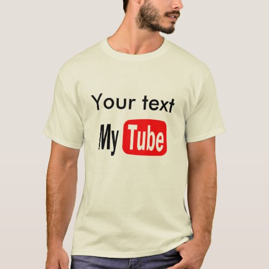 YouTube Funny Sjabloon, doe het zelf, populair T-shirt (Voorkant)