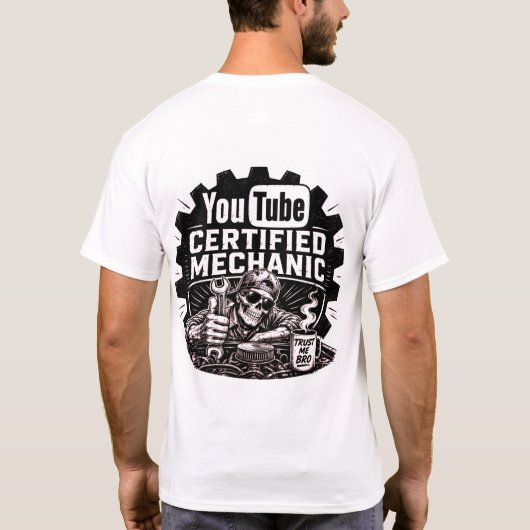 YouTube Gecertificeerd Monteur T-shirt (Achterkant)