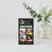 YouTube Green Influencer Vlogger Creator QR Code Visitekaartje (Staand voorkant)