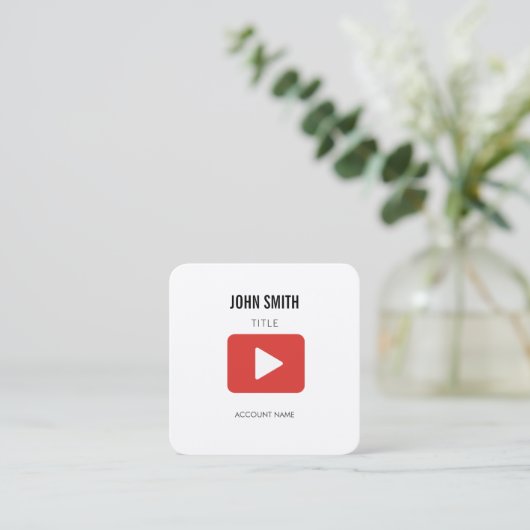 Youtube Icon Logo Video Editor PROFIEL Promotie Vierkante Visitekaartje (Staand voorkant)