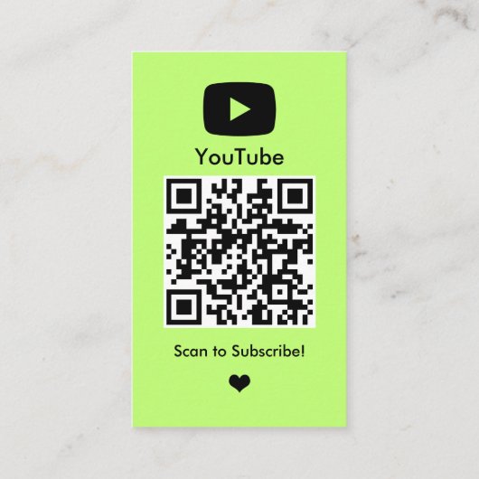 YouTube Influencer Visitekaartje (Achterkant)