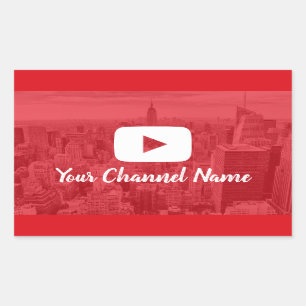 Youtube Kanaal Aangepaste foto Youtuber Rechthoekige Sticker