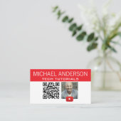 YouTube-kanaal logo en QR-code | Moderne YouTuber Visitekaartje (Staand voorkant)