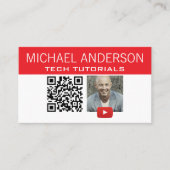 YouTube-kanaal logo en QR-code | Moderne YouTuber Visitekaartje (Voorkant)