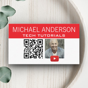 YouTube-kanaal logo en QR-code Moderne YouTuber Visitekaartje