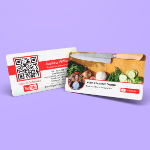 Youtube-kanaal met QR-code en profielfoto Visitekaartje