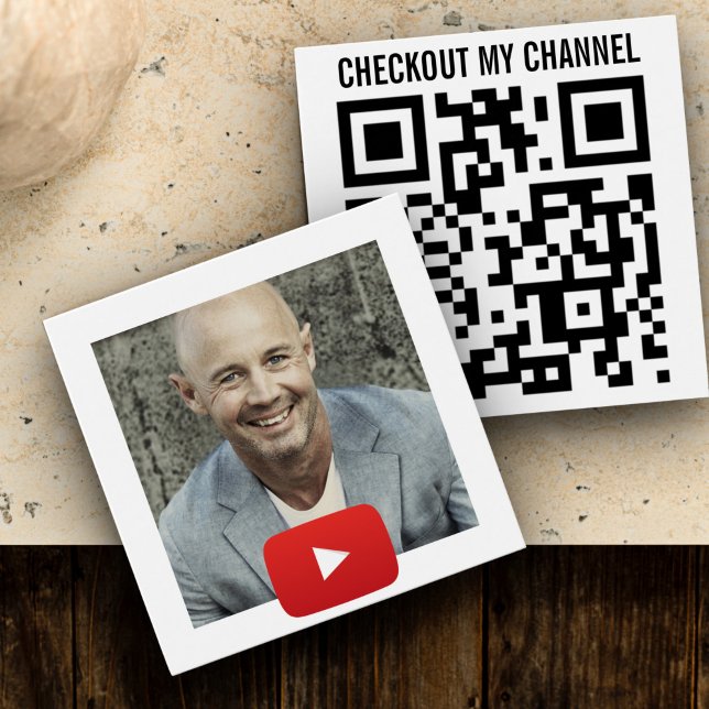 YouTube kanaal QR code Vierkante Visitekaartjes (Creator heeft geüpload)