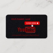 YouTube-kanaal, Youtuber Visitekaartje (Voorkant)
