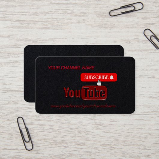 YouTube-kanaal, Youtuber Visitekaartje (Voorkant / Achterkant in situ)