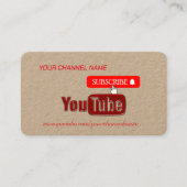 YouTube-kanaal, Youtuber Visitekaartje (Voorkant)