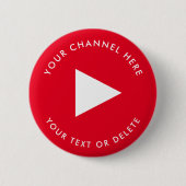YouTube-kanaalnaam Aangepast rood Ronde Button 5,7 Cm (Voorkant)