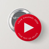 YouTube-kanaalnaam Aangepast rood Ronde Button 5,7 Cm (Voorkant /achterkant)