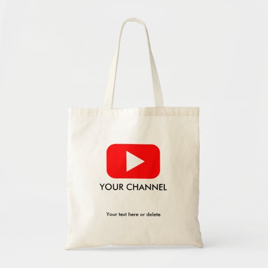 YouTube Kanaalnaam Aangepast Tote Bag (Voorkant)