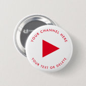 YouTube Kanaalnaam Custom Wit Ronde Button 5,7 Cm (Voorkant /achterkant)