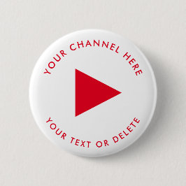 YouTube Kanaalnaam Custom Wit Ronde Button 5,7 Cm