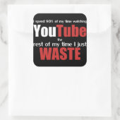 YouTube kijken Vierkante Sticker (Tas)