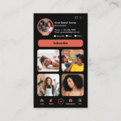 YouTube Koraal Influencer Vlogger Creator QR Code Visitekaartje (Voorkant)