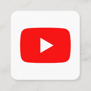 YouTube logo Social Media rood en wit promo Contactkaartje