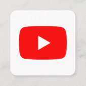 YouTube logo Social Media rood en wit promo Contactkaartje (Voorkant)