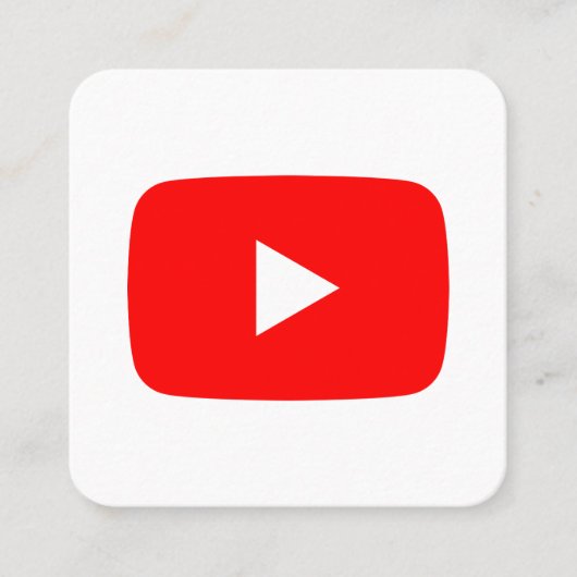YouTube logo Social Media rood en wit promo Contactkaartje (Voorkant)