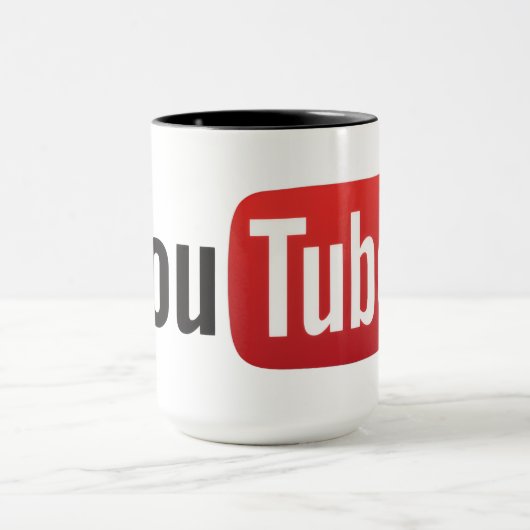 YouTube Logo Style Personalized Coffee Mug Mok (Midden)