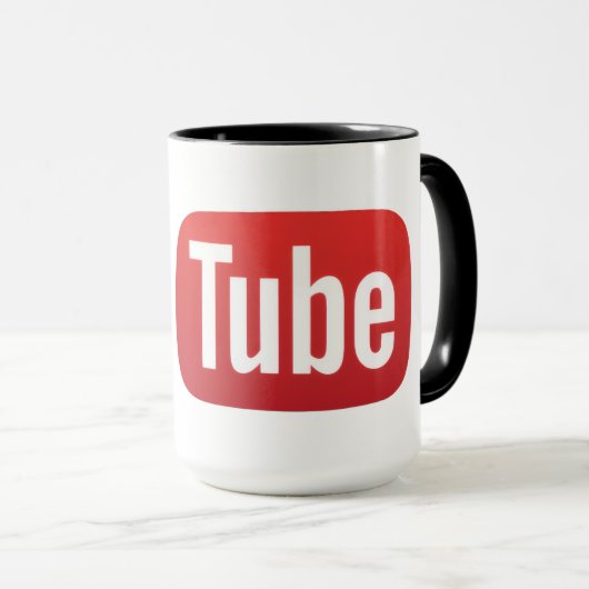 YouTube Logo Style Personalized Coffee Mug Mok (Voorkant rechts)