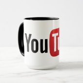 YouTube Logo Style Personalized Coffee Mug Mok (Voorkant links)