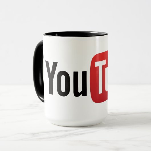YouTube Logo Style Personalized Coffee Mug Mok (Voorkant links)