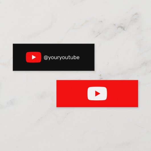 YouTube Moderne trendy sociale media eenvoudige lo Contactkaartje (Voorkant / Achterkant)