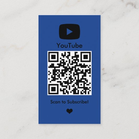YouTube Navy Influencer Vlogger Creator QR Code Visitekaartje (Achterkant)