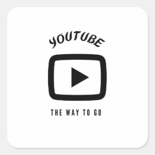 Youtube onderweg vierkante sticker