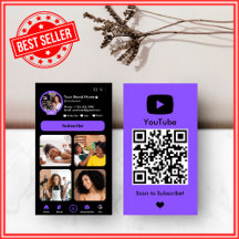 YouTube Paarse Influencer Vlogger Creator QR Code