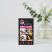 YouTube Pink Influencer Vlogger Creator QR Code Visitekaartje (Staand voorkant)