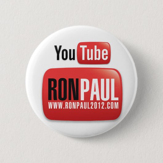 YouTube Ron Paul Ronde Button 5,7 Cm (Voorkant)