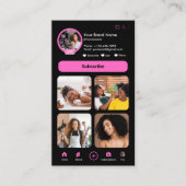YouTube Roze Influencer Vlogger Maker QR Code Visitekaartje (Voorkant)