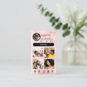 YouTube Roze Marmeren Influencer Vlogger Creator Q Visitekaartje (Staand voorkant)
