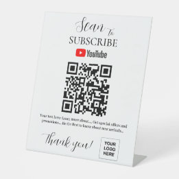 YouTube Subscription QR Code Pedestal Sign Reclamebord Met Voetstuk