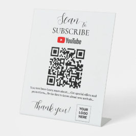 YouTube Subscription QR Code Pedestal Sign Reclamebord Met Voetstuk