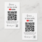 YouTube Subscription QR Code Pedestal Sign Visitekaartje (Voorkant / Achterkant)