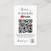 YouTube Subscription QR Code Pedestal Sign Visitekaartje (Voorkant)
