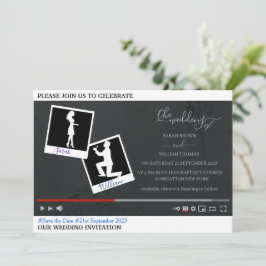 YouTube-thema gepersonaliseerde trouwuitnodiging Kaart