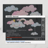 YouTube-thema schattig geslacht onthult partijuitn Kaart (Voorkant / Achterkant)