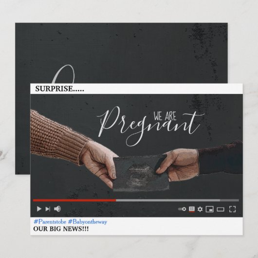 YouTube-themaaankondigingskaart voor zwangerschap Kaart (Voorkant / Achterkant)