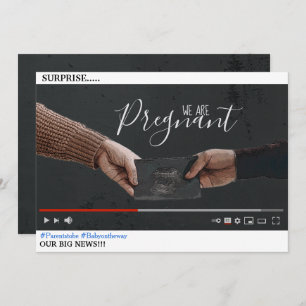 YouTube-themaaankondigingskaart voor zwangerschap Kaart