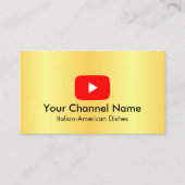 YouTube Vlogger Channel met QR-code Golden Visitekaartje (Voorkant)