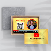 YouTube Vlogger Channel met QR-code Golden Visitekaartje